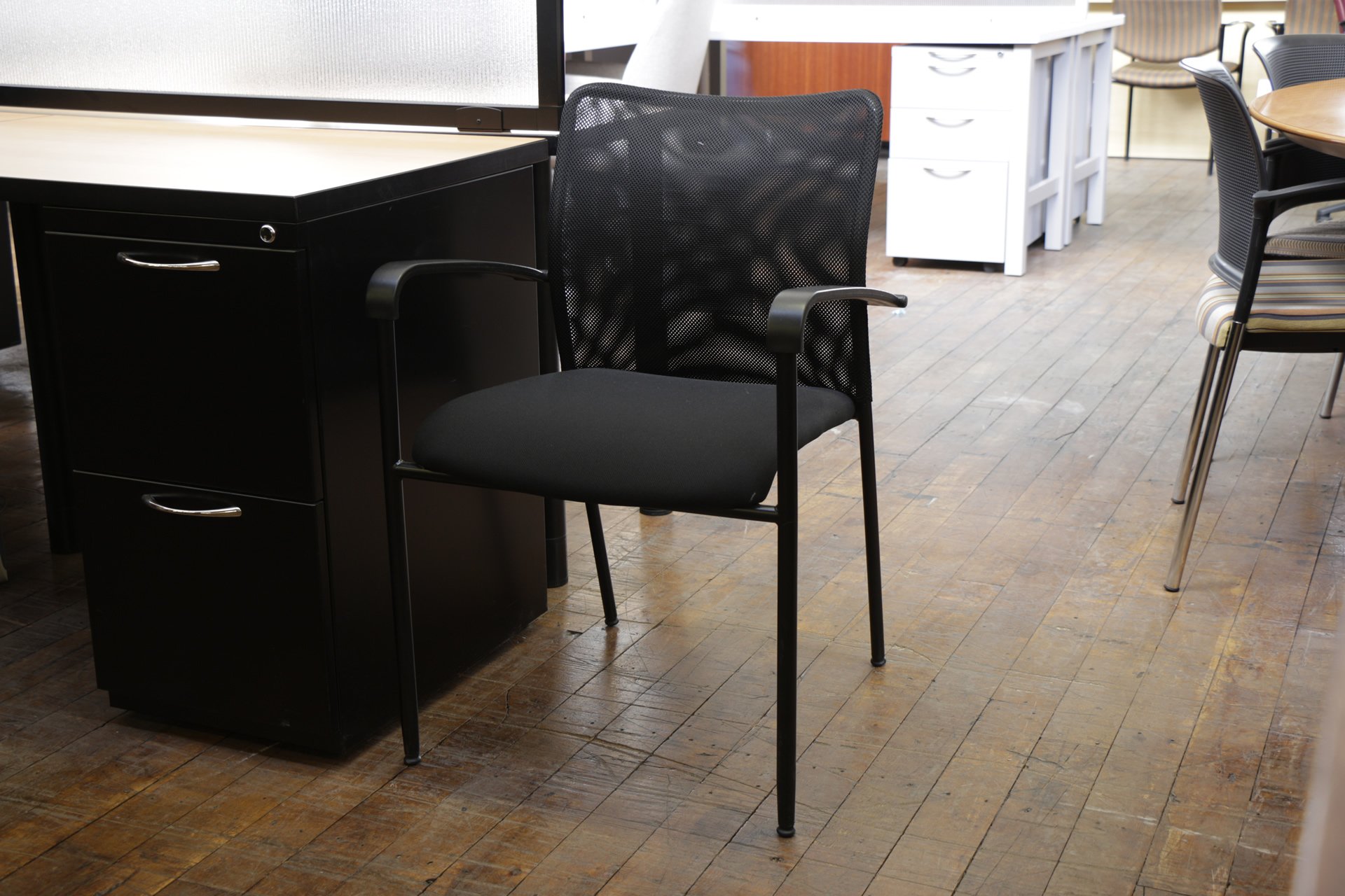 Match Stacker Black Mesh Chairs