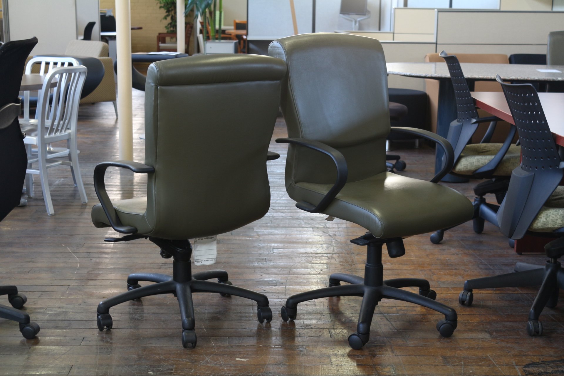 Bernhardt Stone Leather Conference Chairs (Used)