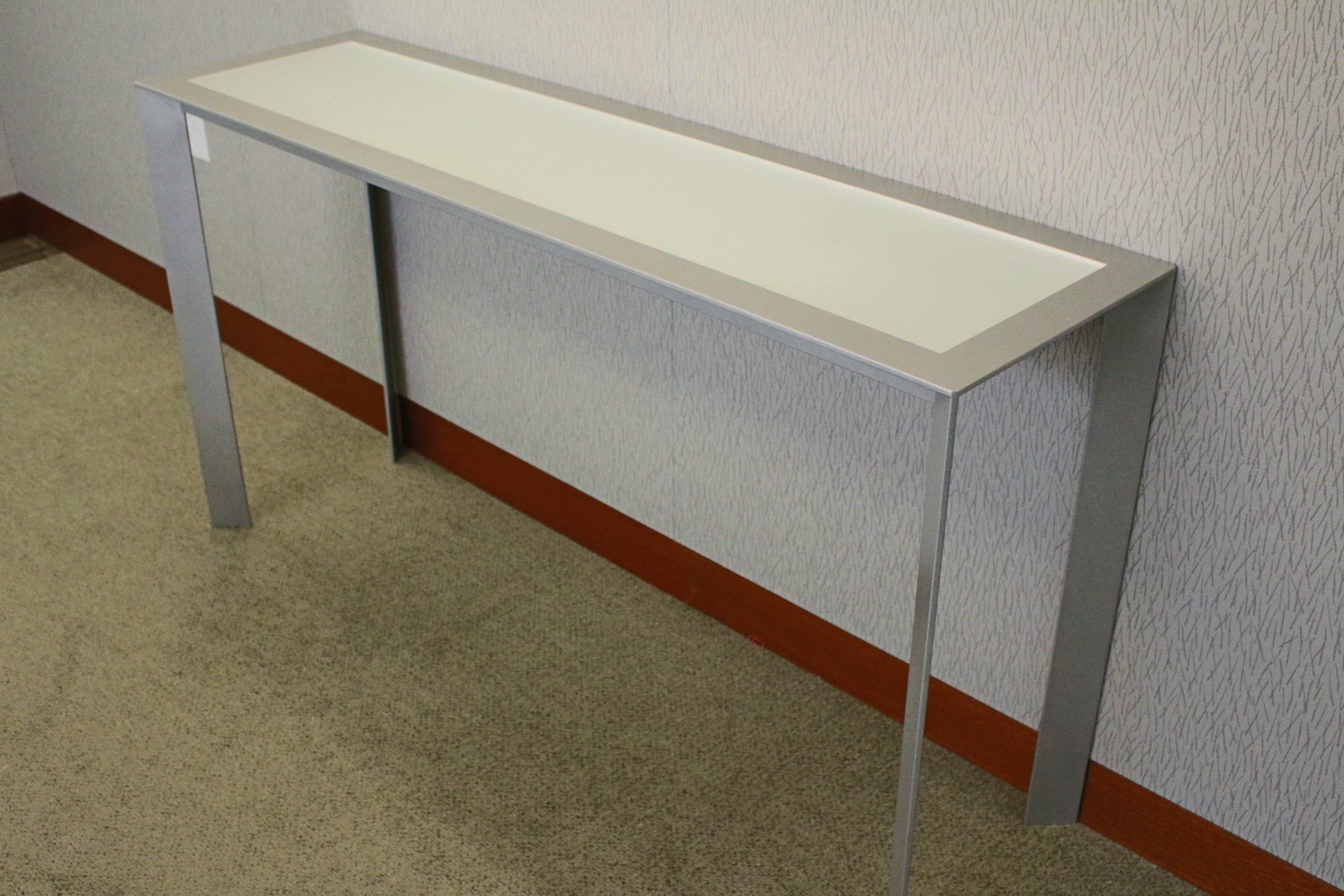 Frosted Glass Painted Metal Table