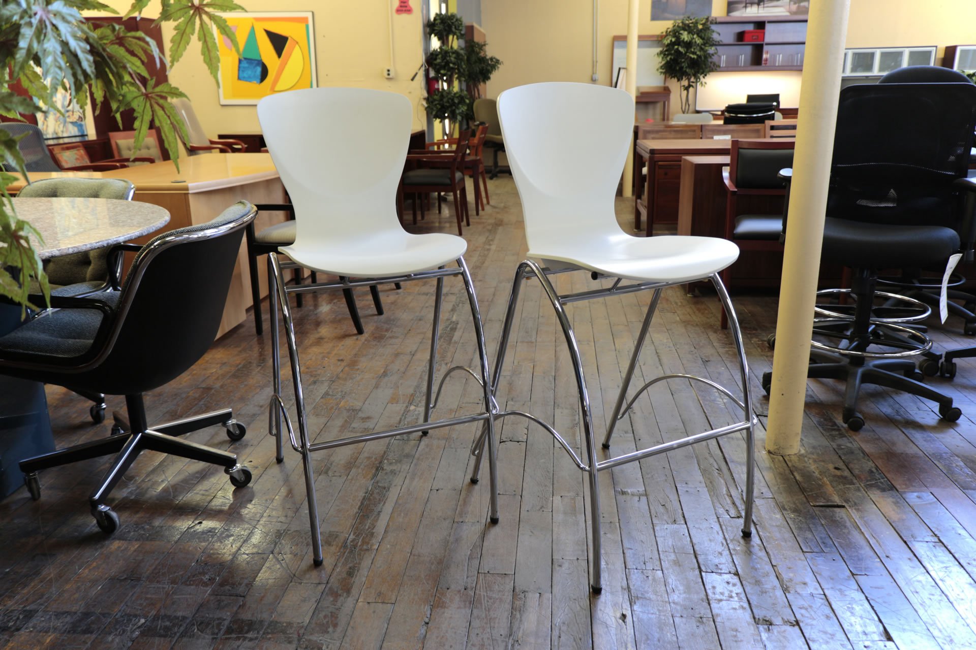 Kimball Bingo White Stools