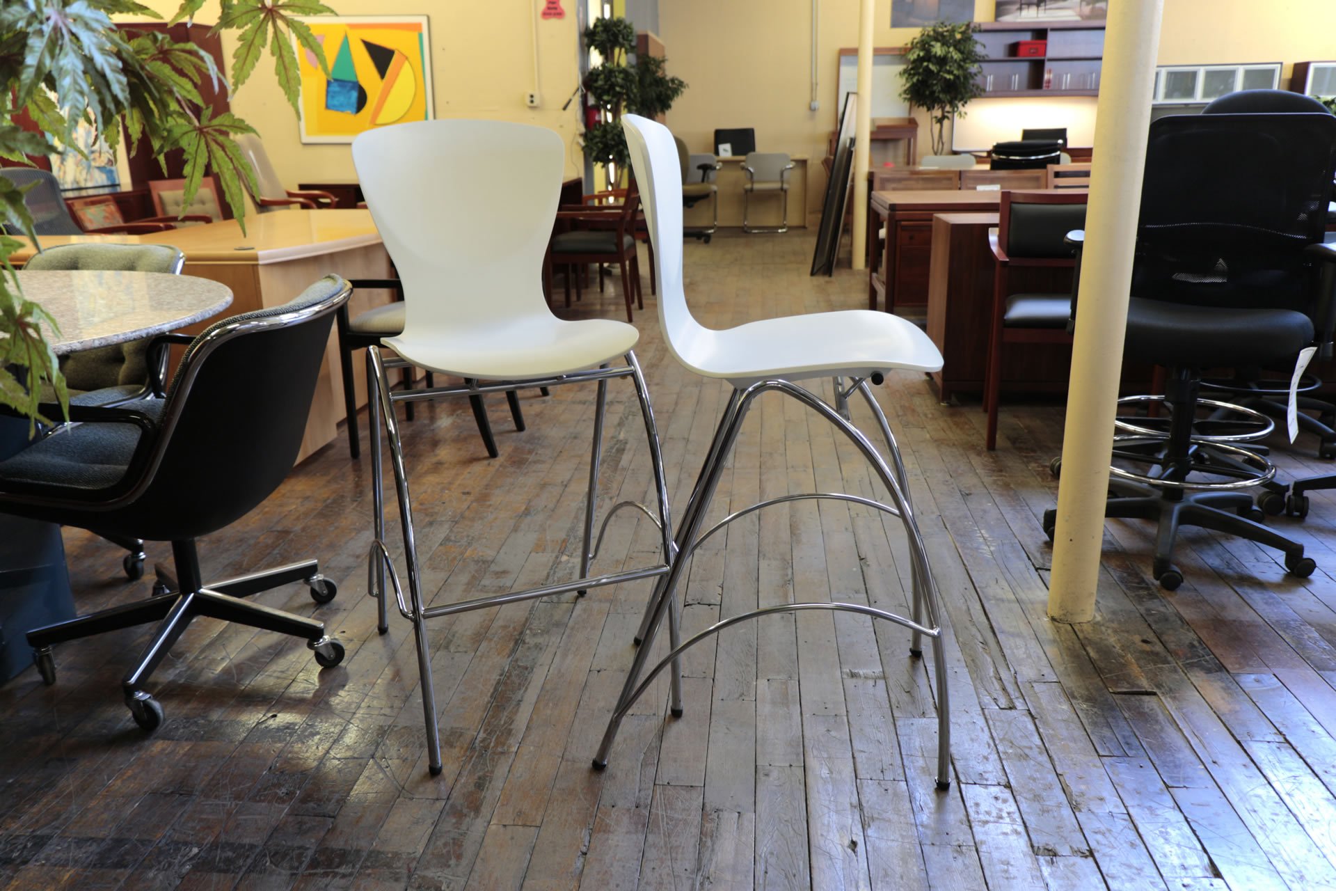 Kimball Bingo White Stools