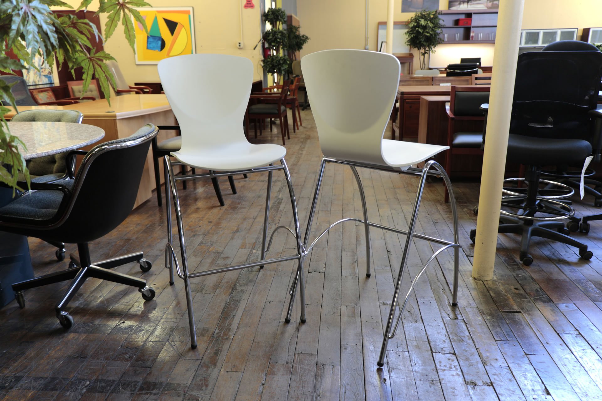 Kimball Bingo White Stools