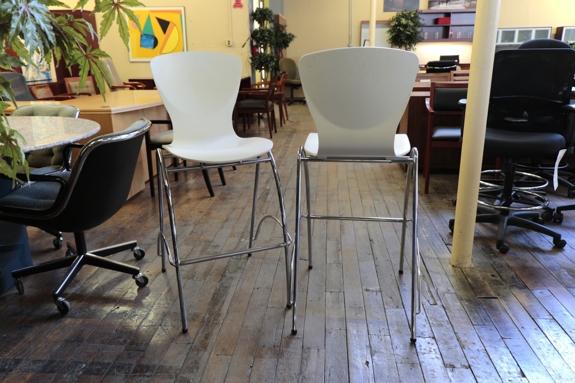Kimball Bingo White Stools