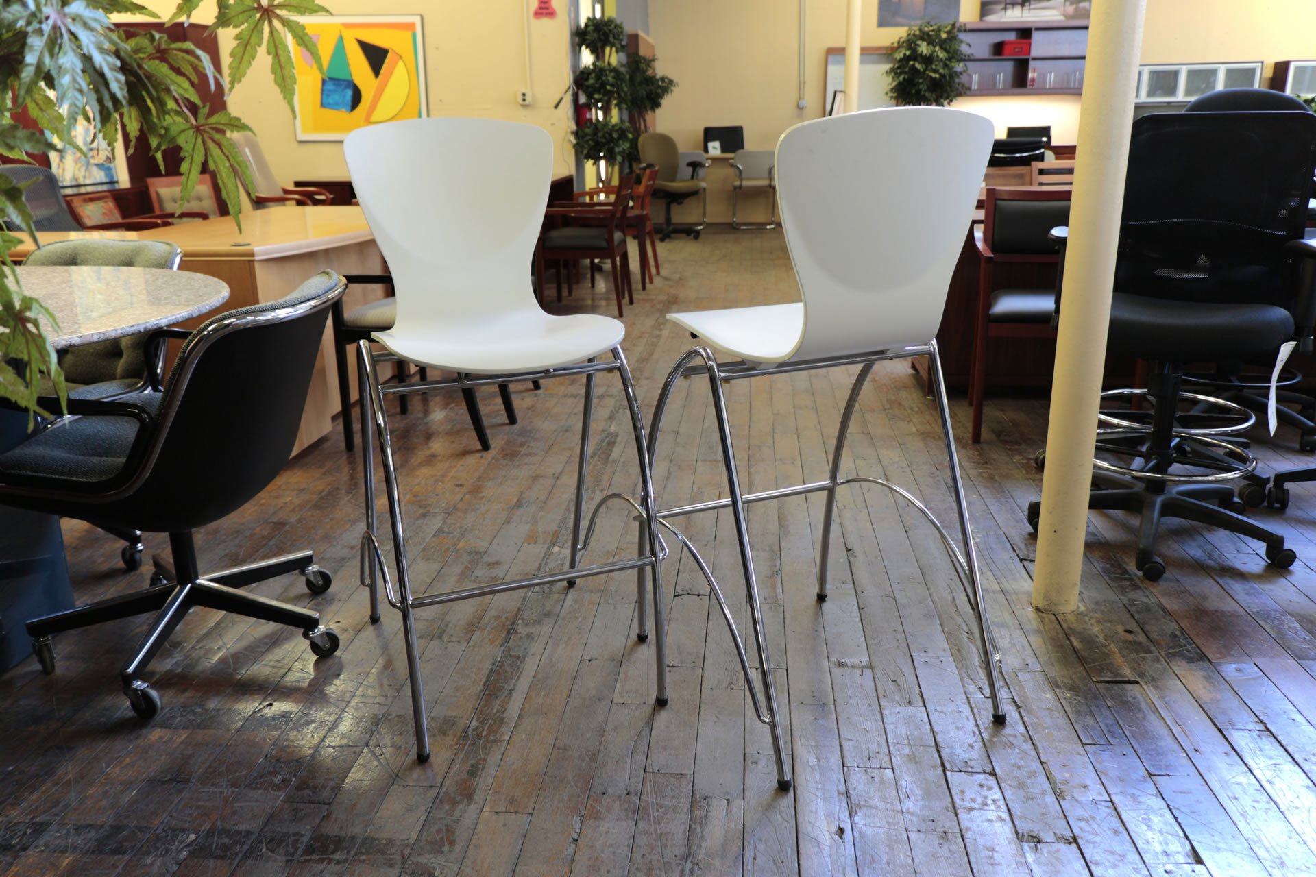 Kimball Bingo White Stools