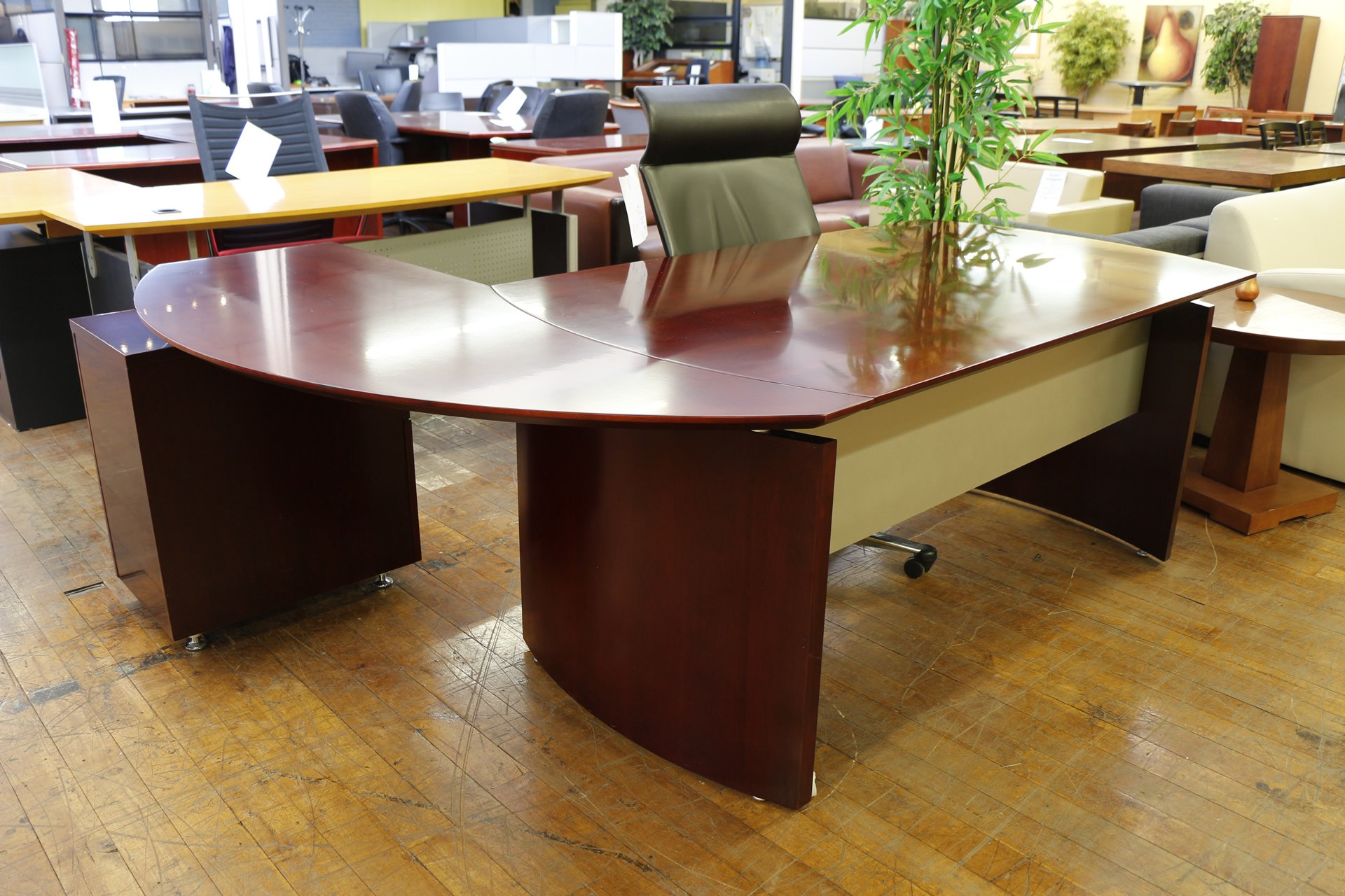 Mayline Napoli  Mahogany L-Desks