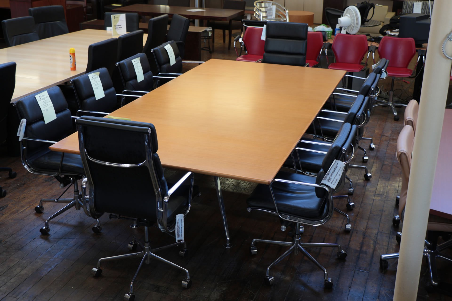 10′ x 5′ Bernhardt Parallax Conference Table Anigre & Chrome Base