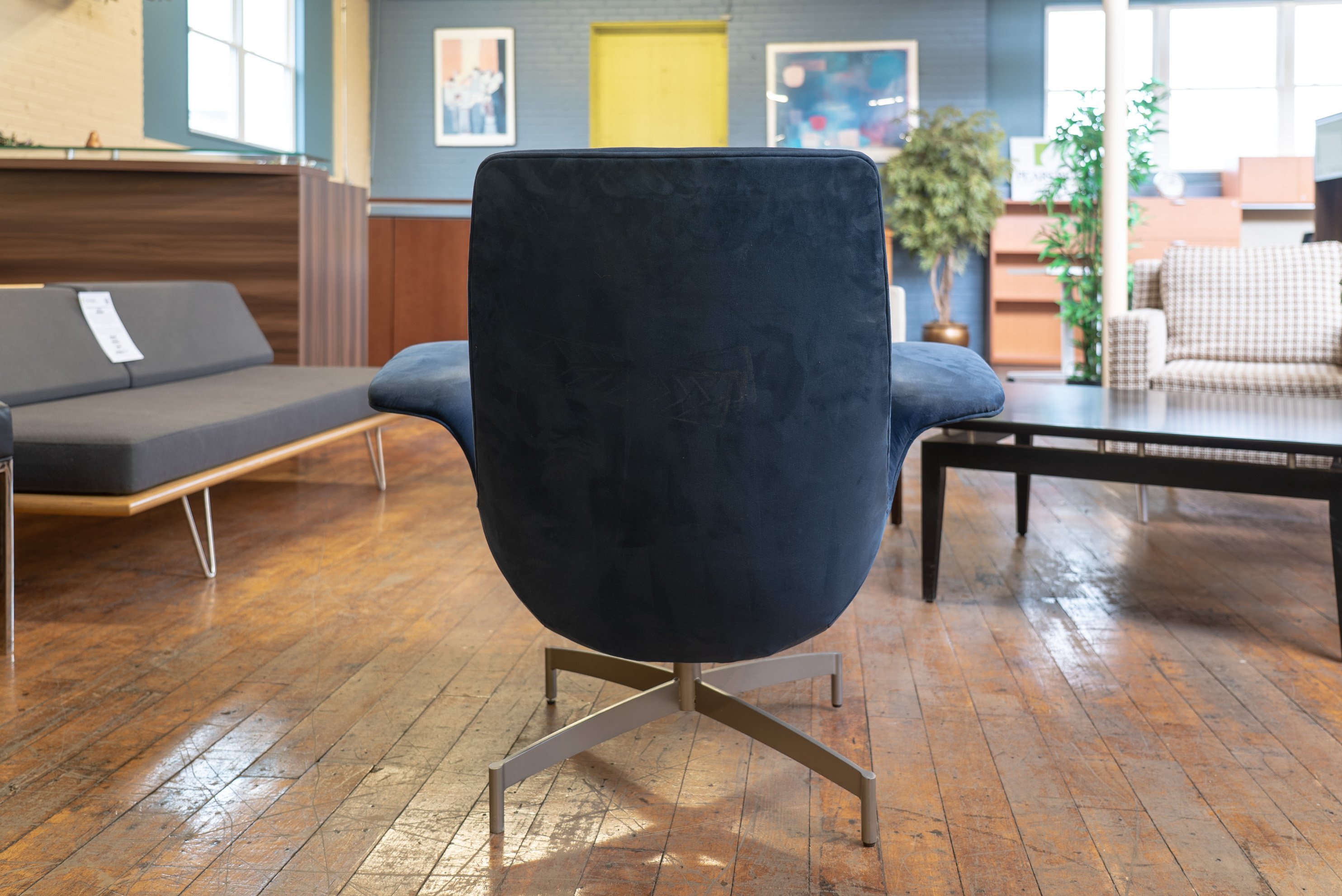 hbf-dialogue-suede-swivel-lounge-chairs