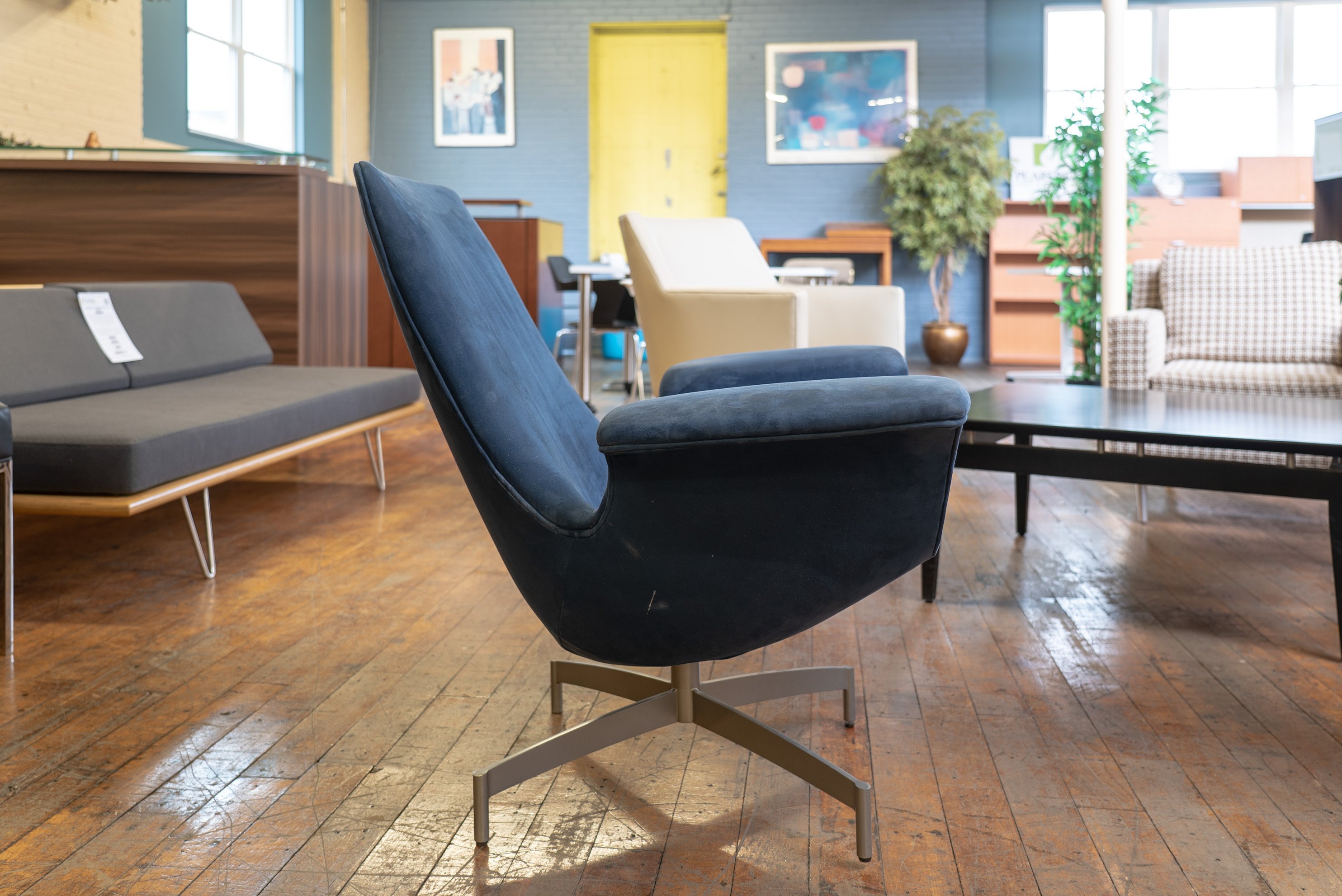 hbf-dialogue-suede-swivel-lounge-chairs