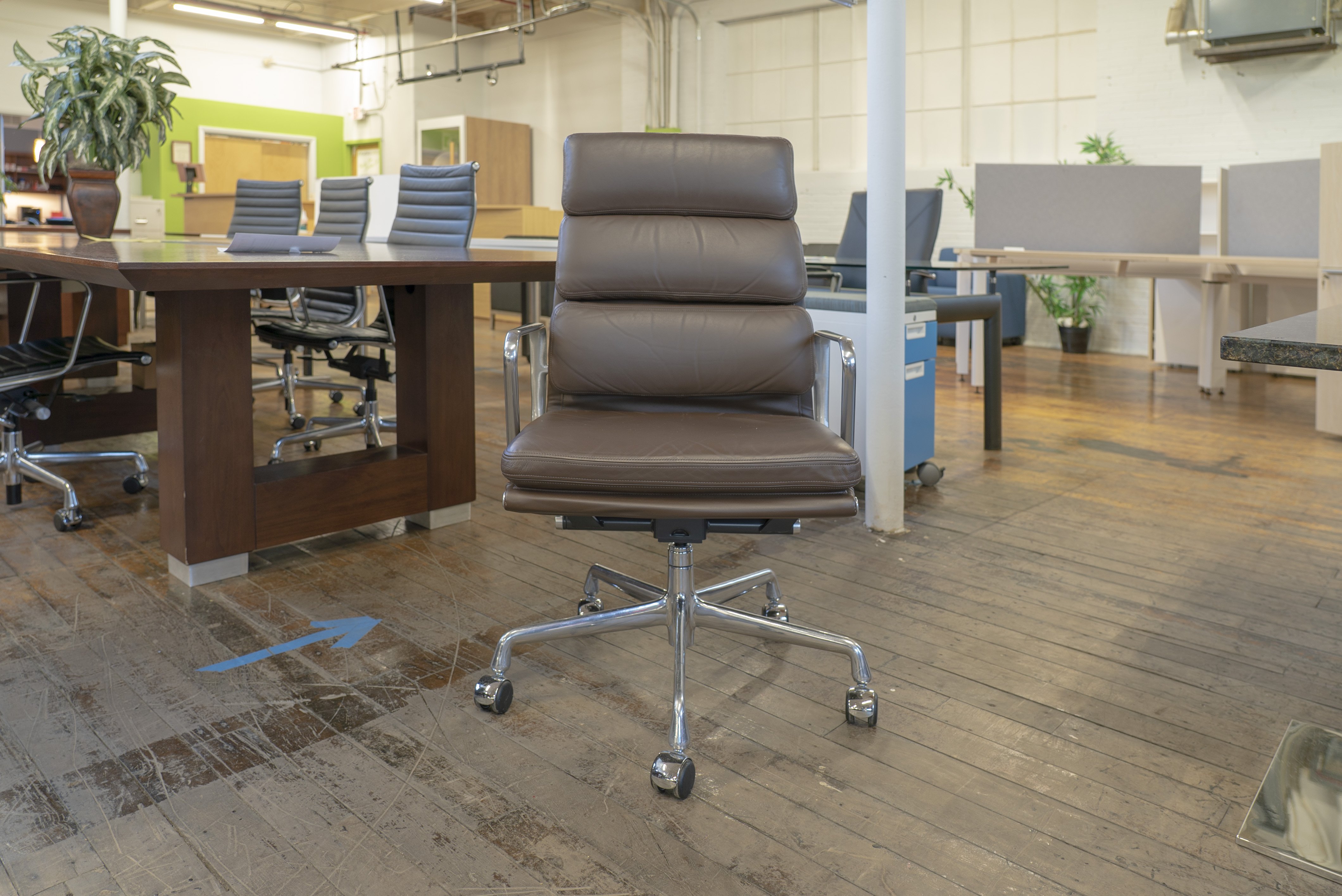 herman-miller-eames-soft-pad-brown-leather-executive-chairs