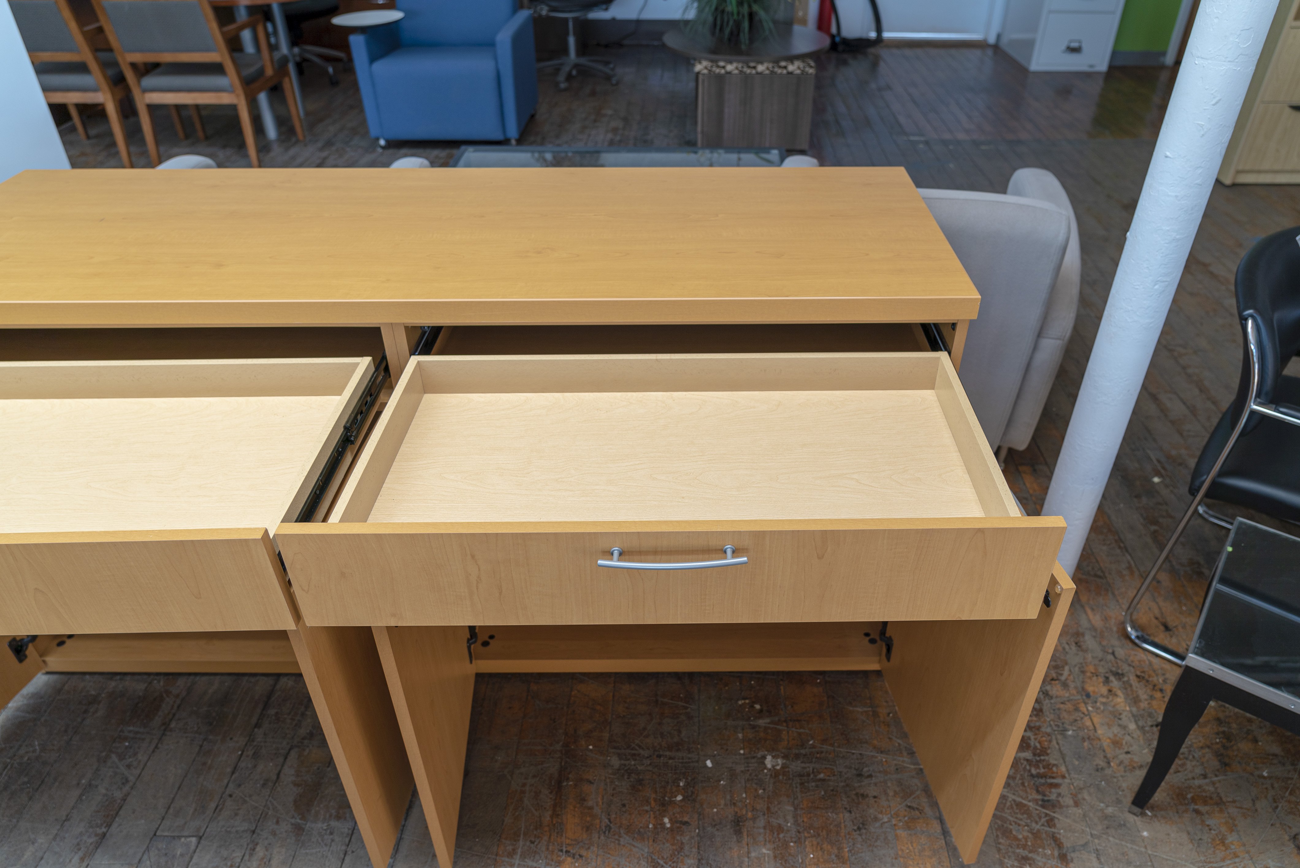 steelcase-16-honey-maple-conference-table-matching-national-credenza
