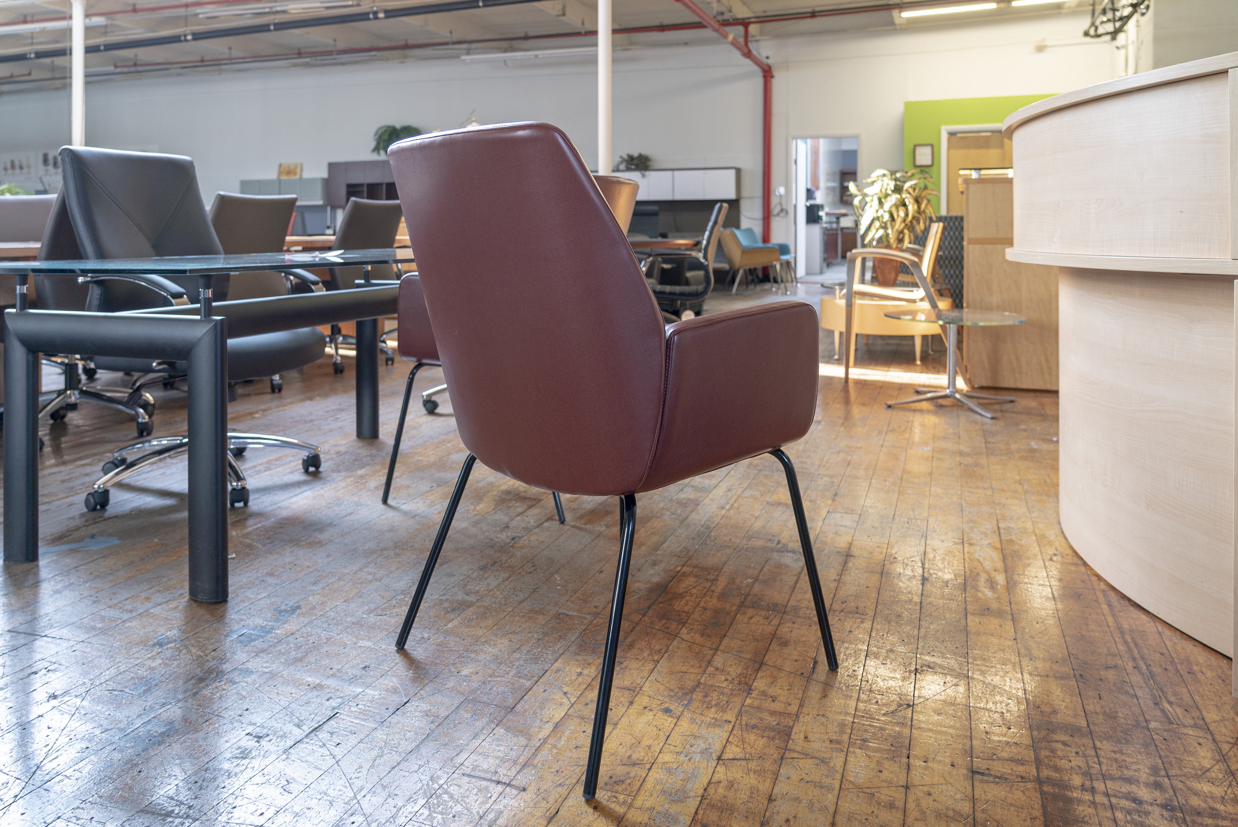coalesse-bindu-mid-back-red-leather-guest-chairs